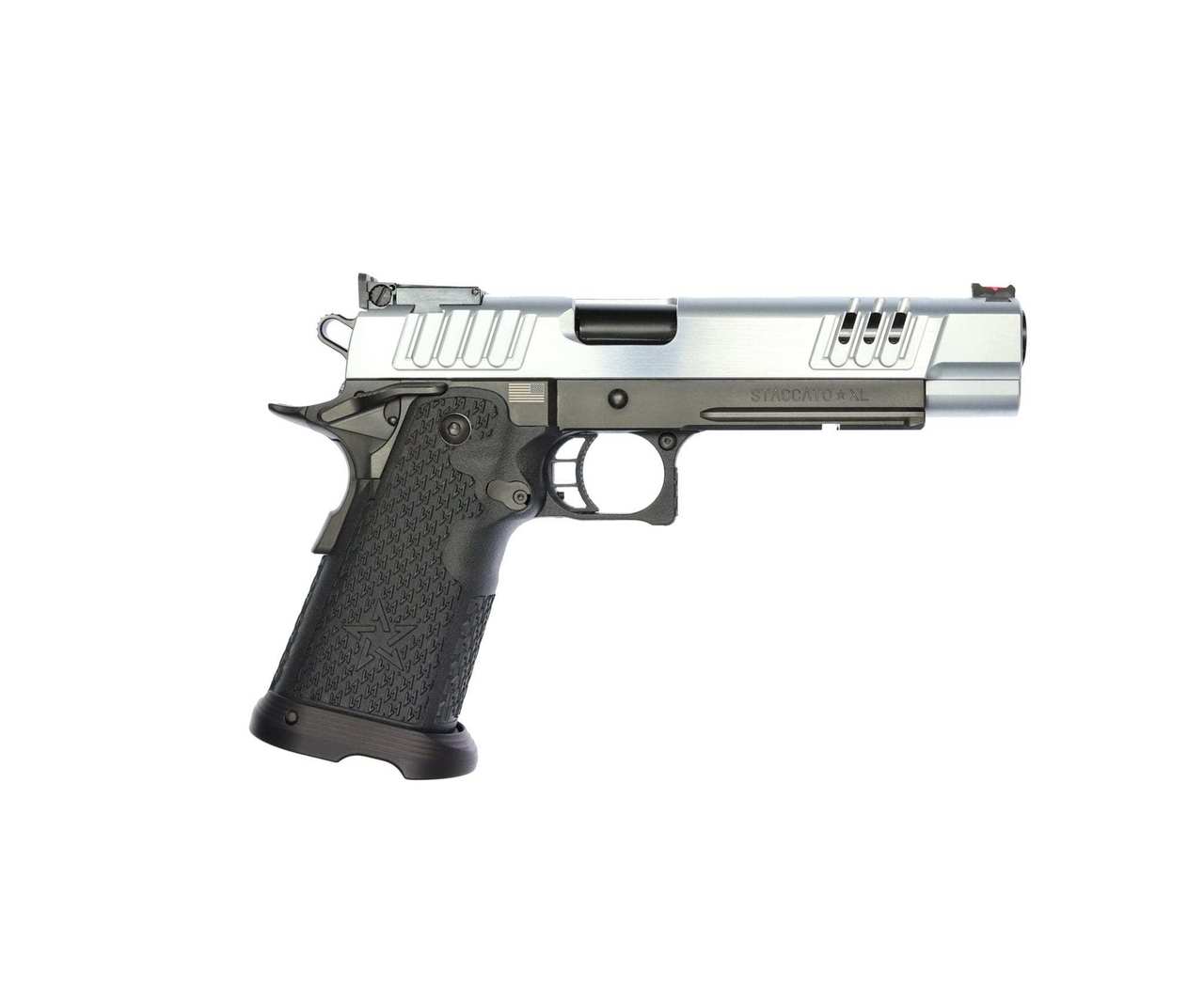 STI Staccato XL 9mm, 5.4" Bull Barrel, Fiber/Adj. Sights, Chrome/DLC, 17/20rd