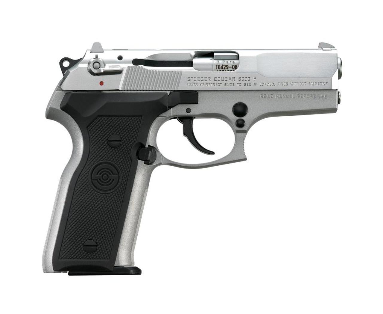 Stoeger Cougar 9MM Silver W/Black Grip 15 Rd Mag