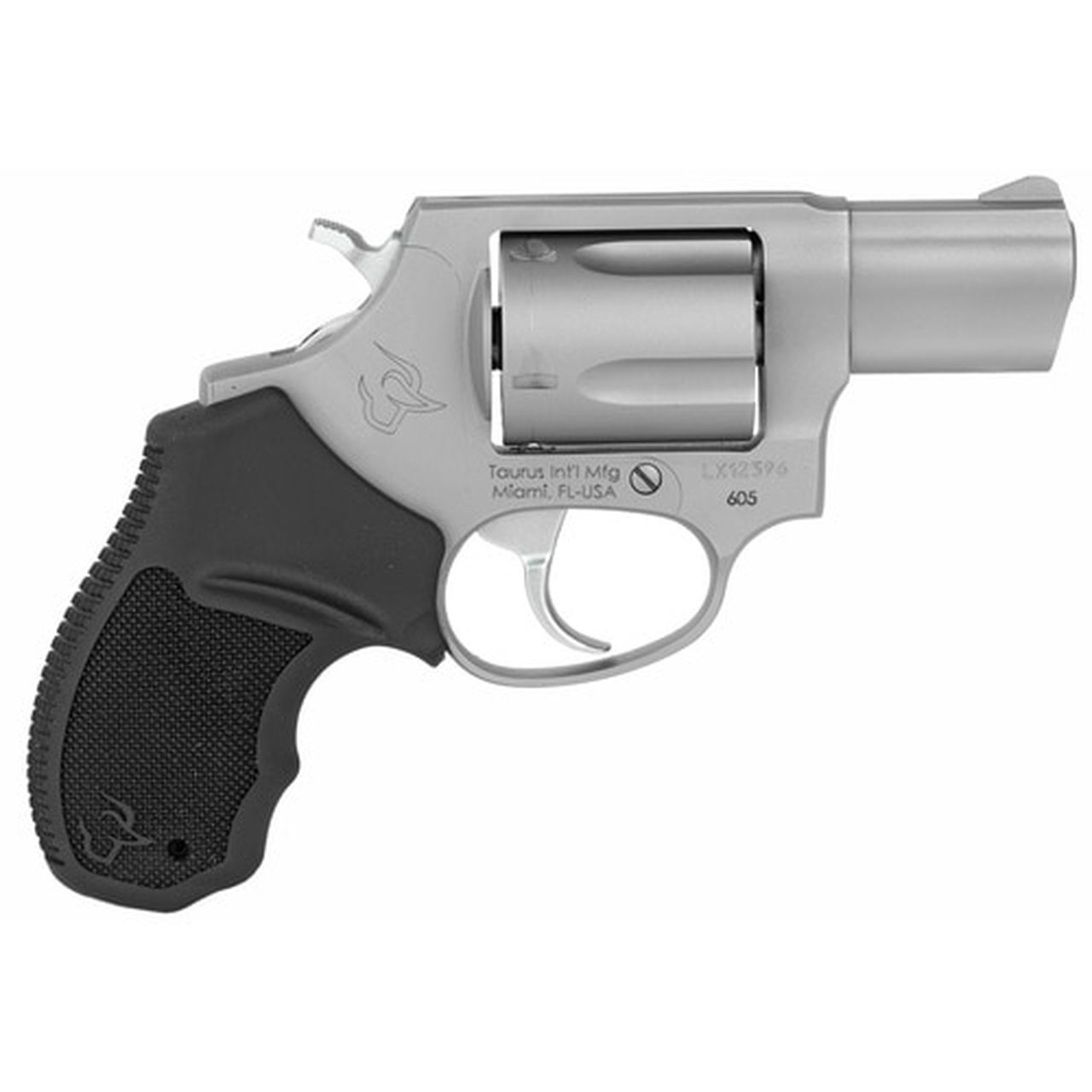 Taurus 605 Standard 357 Magnum 2" Barrel Black Rubber Stainless Steel Finish, 5rd Taurus