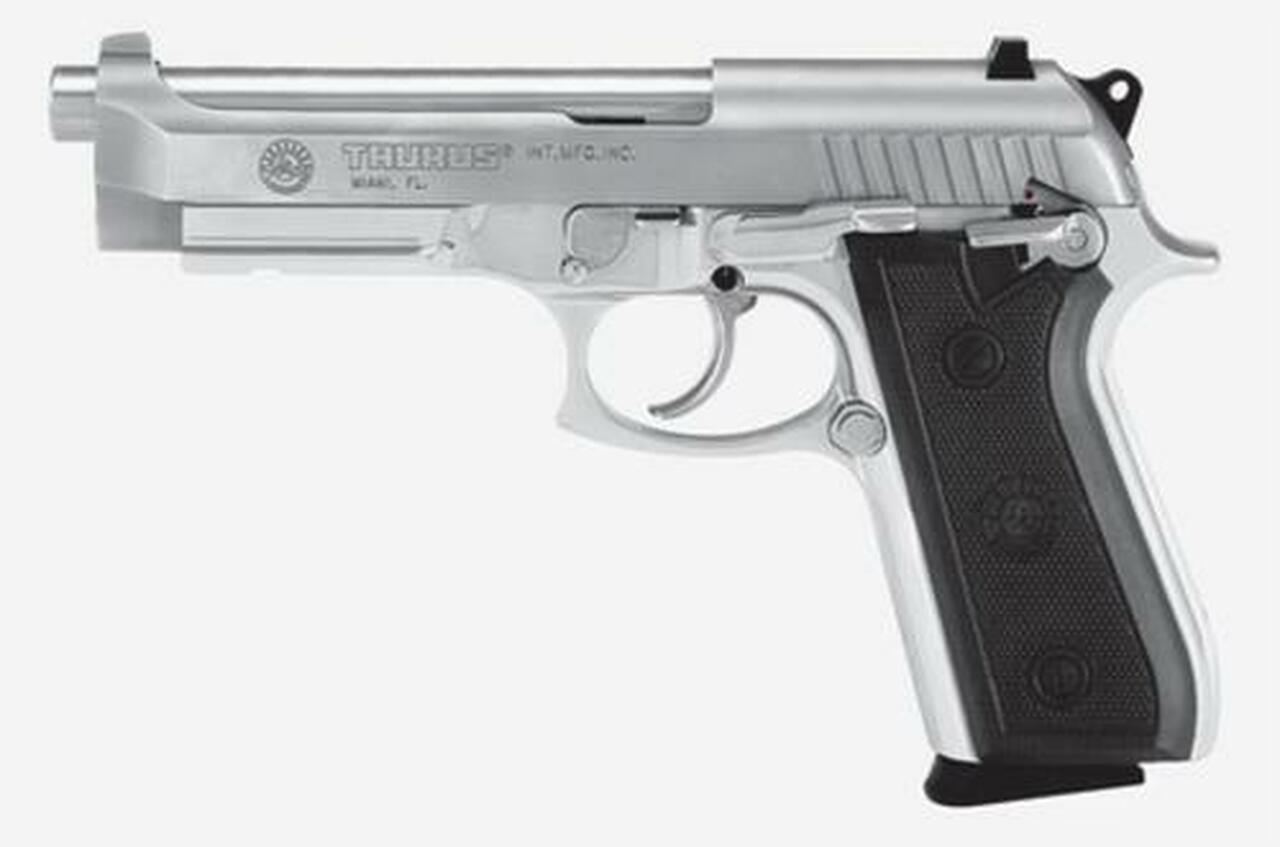 Taurus 92 9mm, 5" Barrel, Fixed Sights, Stainless, Rail, 17rd Taurus