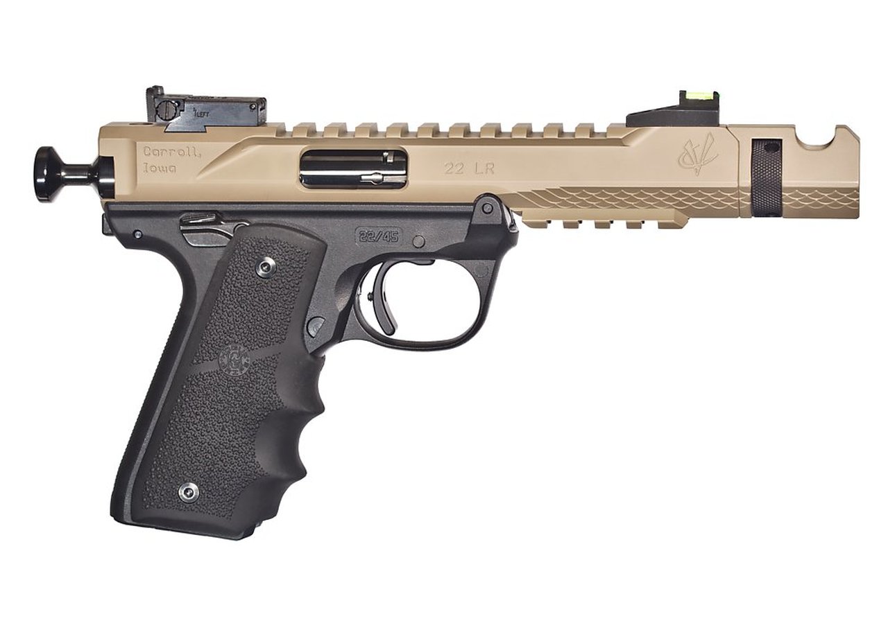 Volquartsen Black Mamba, 4.5" Barrel, Hi-Viz Front Sight, Single Port Comp, Cerakote, Flat Dark Earth