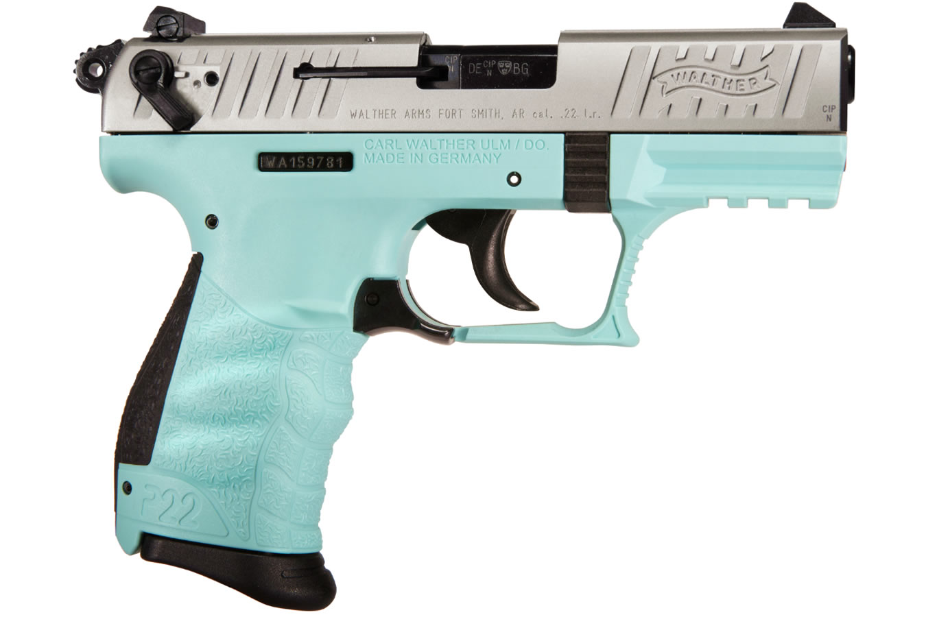 Walther P22 22LR Rimfire Pistol with Angel Blue Frame