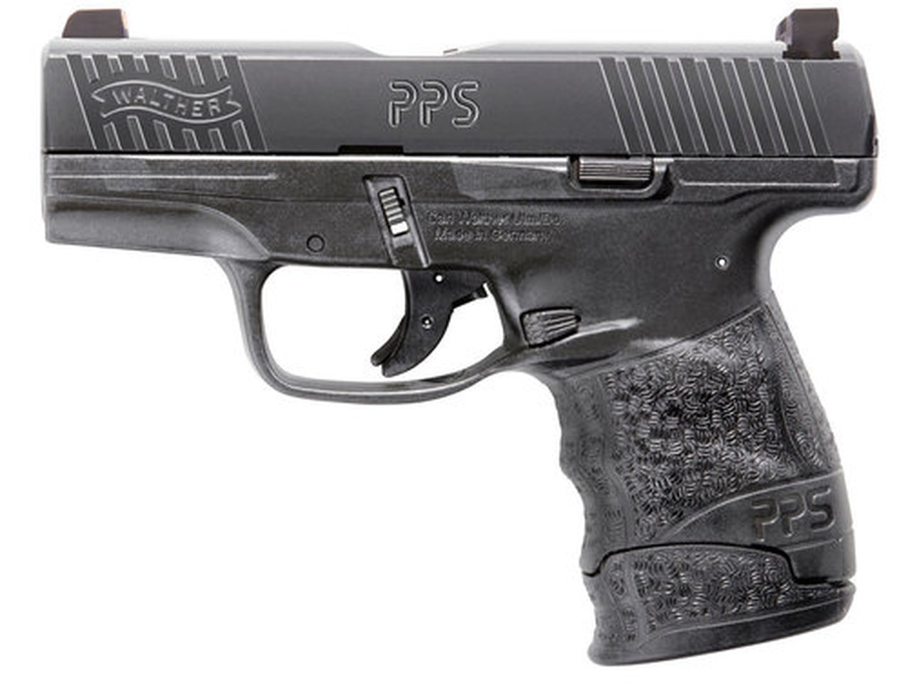 Walther PPS M2 9mm, 3.2" Barrel, XS F8 Night Sights, Black, 6rd/7rd