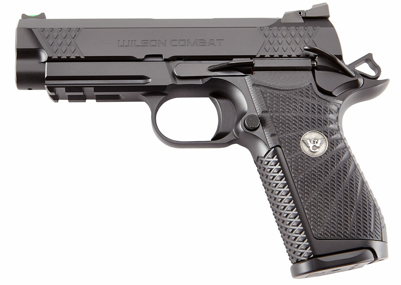 Wilson Combat EDCX9 9mm, 4" Barrel, Black Armor Tuff Finish, Green FO, Black, 15rd
