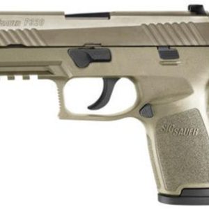 Sig P320 *D* 9mm 3.9In Flat Dark Earth Striker Siglite Modular Polymer Grip (2) 15rd Steel MAG Rail