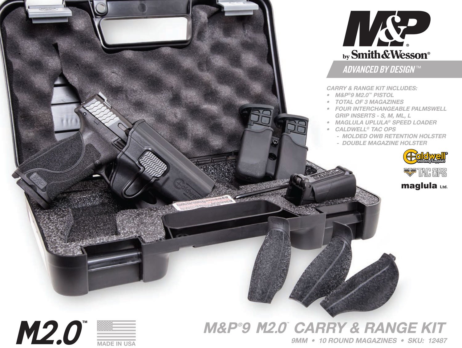 SMITH & Wesson M&P9 M2.0 CARRY AND RANGE KIT 9MM LUGER (9X19 PARA) SEMI AUTO HANDGUNS 1 SMITH & Wesson M&P9 M2.0 CARRY AND RANGE KIT SEMI AUTO