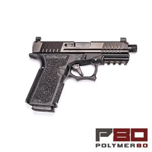 PFS9 Complete Pistol with Threaded Fluted Barrel and Night Sights 1 PFS9 pistol, threaded barrel handgun, night sights 9mm, complete firearm, self-defense gun, Polymer80 PFS9