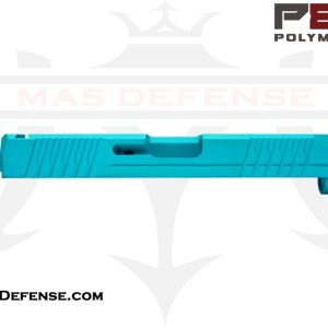 Polymer80 PF940C slide, Glock 19 Gen 3 slide, 9mm stripped slide, Aztec Teal Cerakote, custom Glock build, firearm upgrade, pistol slide