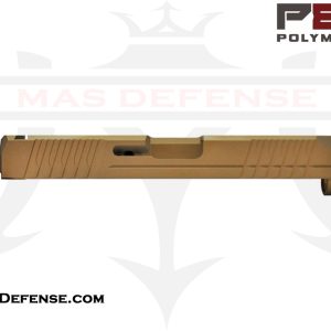 Polymer80 slide, Glock 19 slide, 9mm stripped slide, Cerakote burnt bronze, PF940C slide, custom Glock parts