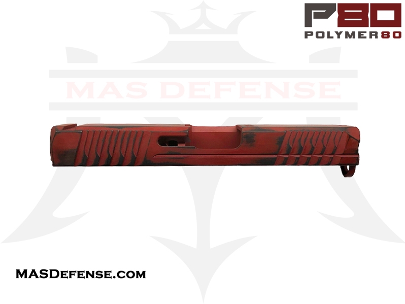 Polymer80 9mm Stripped Slide for Glock 19 Gen 3 - Cerakote Battleworn Crimson Red